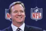 FILE - In this Dec. 12, 2012 file photo, NFL Commissioner Roger Goodell smiles during a news conference after the NFL owners meeting in Irving, Texas. Roger Goodell was paid $29.49 million by NFL owners in 2011, nearly triple his compensation from the previous year. Goodell earned $11.6 million in 2010. (AP Photo/LM Otero, File)
