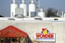 A bakery outlet is still open for business in front of the now-closed Wonder Bread bakery in Lenexa