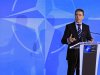 NATO Secretary General Anders Fogh Rasmussen holds a news conference ahead a two-day NATO foreign ministers at the Alliance's headquarters in Brussels