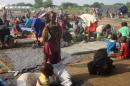 Some of the at least 3000 displaced women, men and children taking shelter at the UN compound in Tomping area in Juba