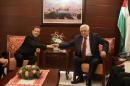 Isaac Herzog (L), newly elected chairman of Israel's Labor party, meets with Palestinian President Mahmoud Abbas in the West Bank city of Ramallah on December 1, 2013