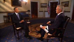 CBS Evening News anchor Pelley interviews U.S. President …