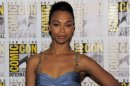 Zoe Saldana arrives at the "Guardians of the Galaxy" panel on Day 4 of Comic-Con International, Saturday, July 20, 2013, in San Diego. (Photo by Chris Pizzello/Invision/AP)