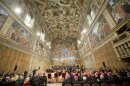 German President Horst Koehler and Pope Benedict XVI attend a concert at Sistine Chapel at the Vatican