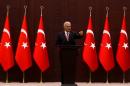 Turkey's Prime Minister Binali Yildirim addresses the media in Ankara