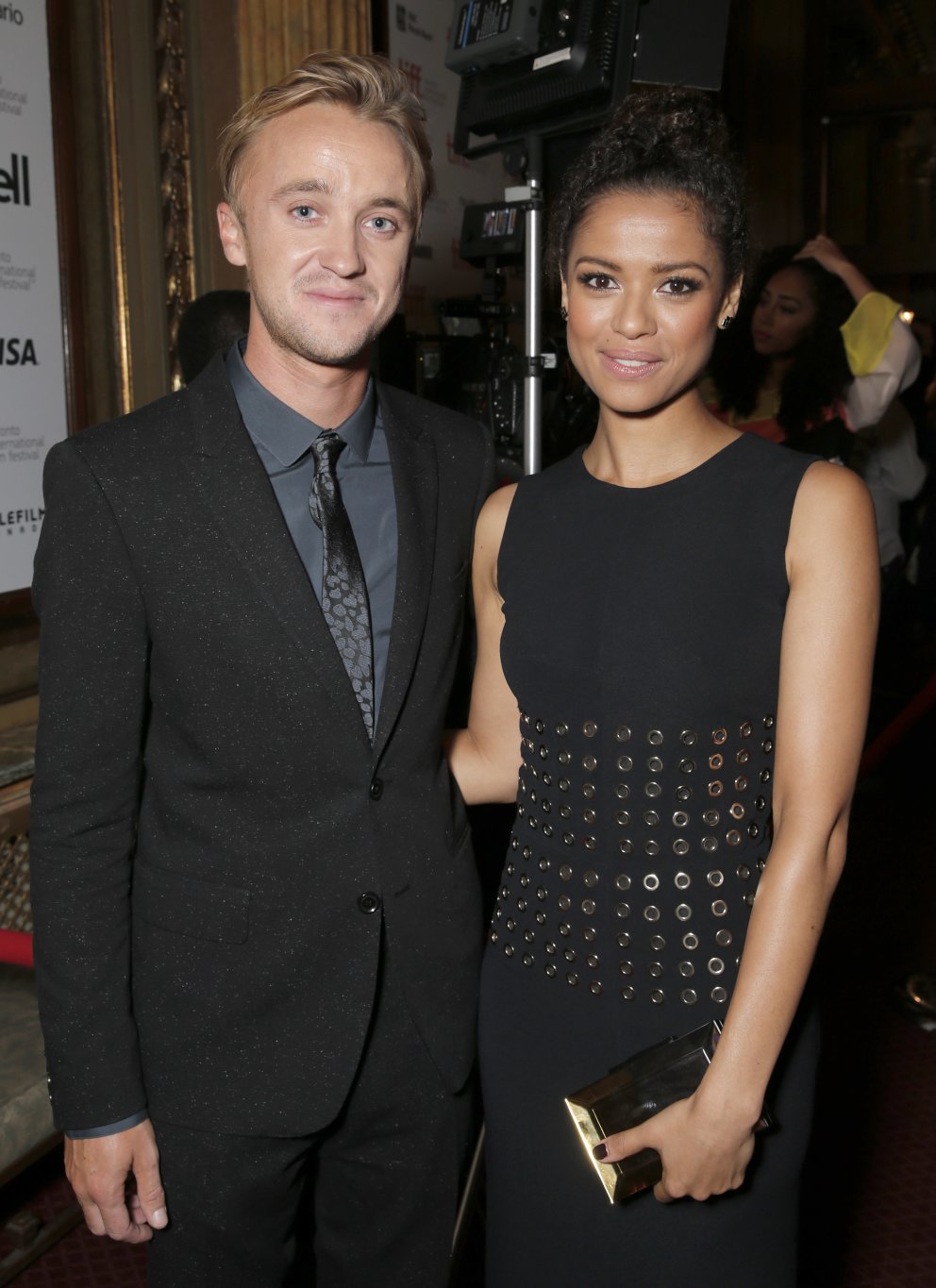 IMAGE DISTRIBUTED FOR FOX SEARCHLIGHT - Tom Felton and Gugu Mbatha Raw attend Fox Searchlight's Premiere of "Belle" at the Toronto International Film Festival on Sunday, Sept. 8, 2013 in Toronto. (Photo by Todd Williamson/Invision for Fox Searchlight/AP Images)