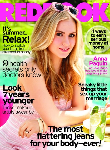 Anna Paquin on the August 2012 cover of Redbrook -- Redbook