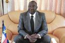 Central African Republic's President Michel Djotodia sits during a conference in Bangui