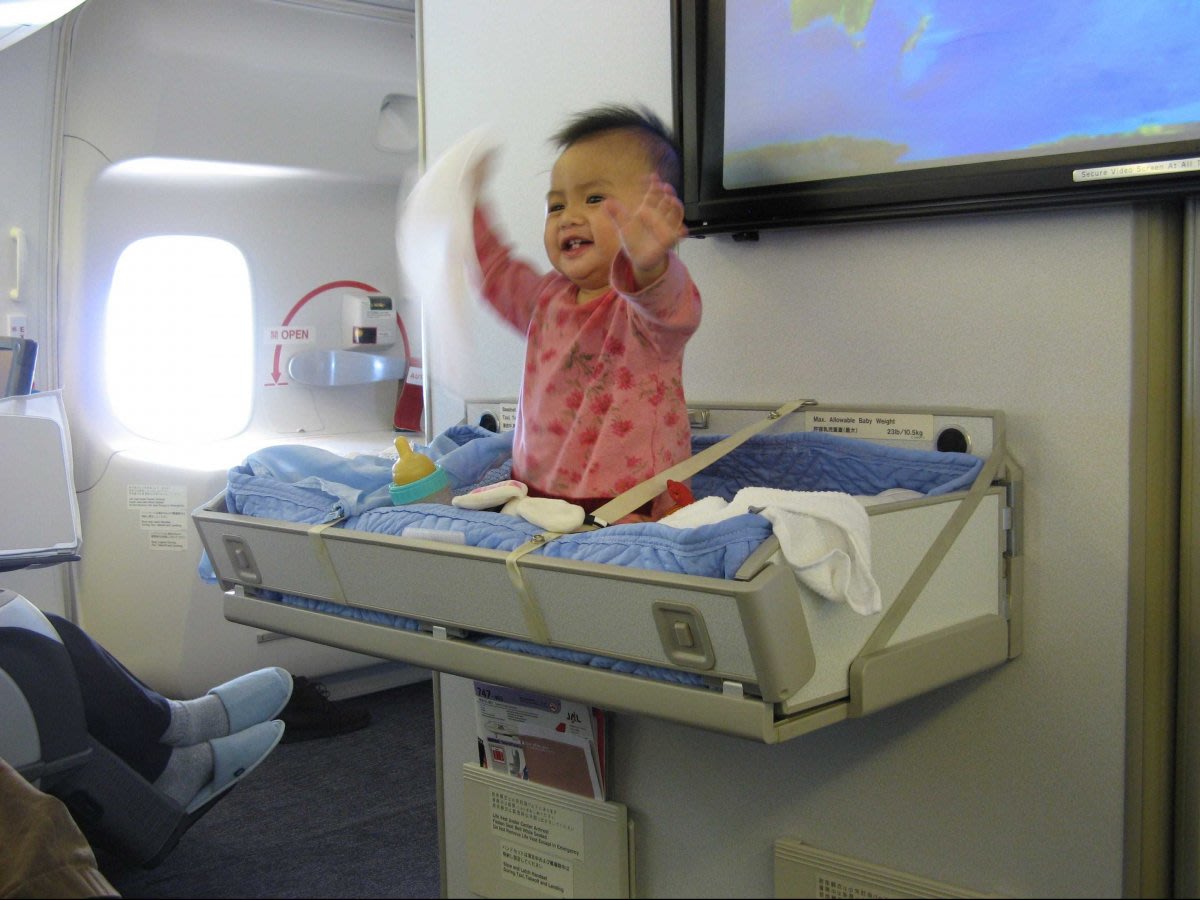baby in airplane