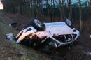 The photo provided by police shows a white Volkswagen Touareg after a car crash on the Autobahn A2 near Porta Westfalica, central Germany, Saturday, Jan. 10, 2015. Wolfsburg midfielder and Belgium youth international Junior Malanda was killed in the car crash on Saturday, Wolfsburg police said. (AP Photo/dpa, Polizei Bielefeld) MANDATORY CREDIT