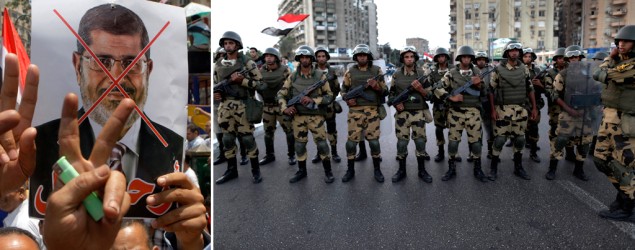 The Egyptian army has toppled President Mohammed Morsi. (Amr Nabil/Hassan Ammar/AP)